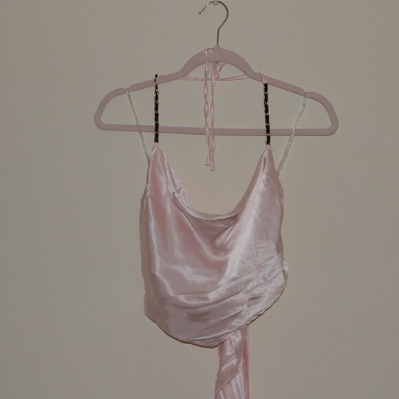 LIGHT PINK SATIN HALTER - Picture 11 of 11